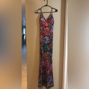 Floral Sequin Prom Dress worn once willing to negotiate price